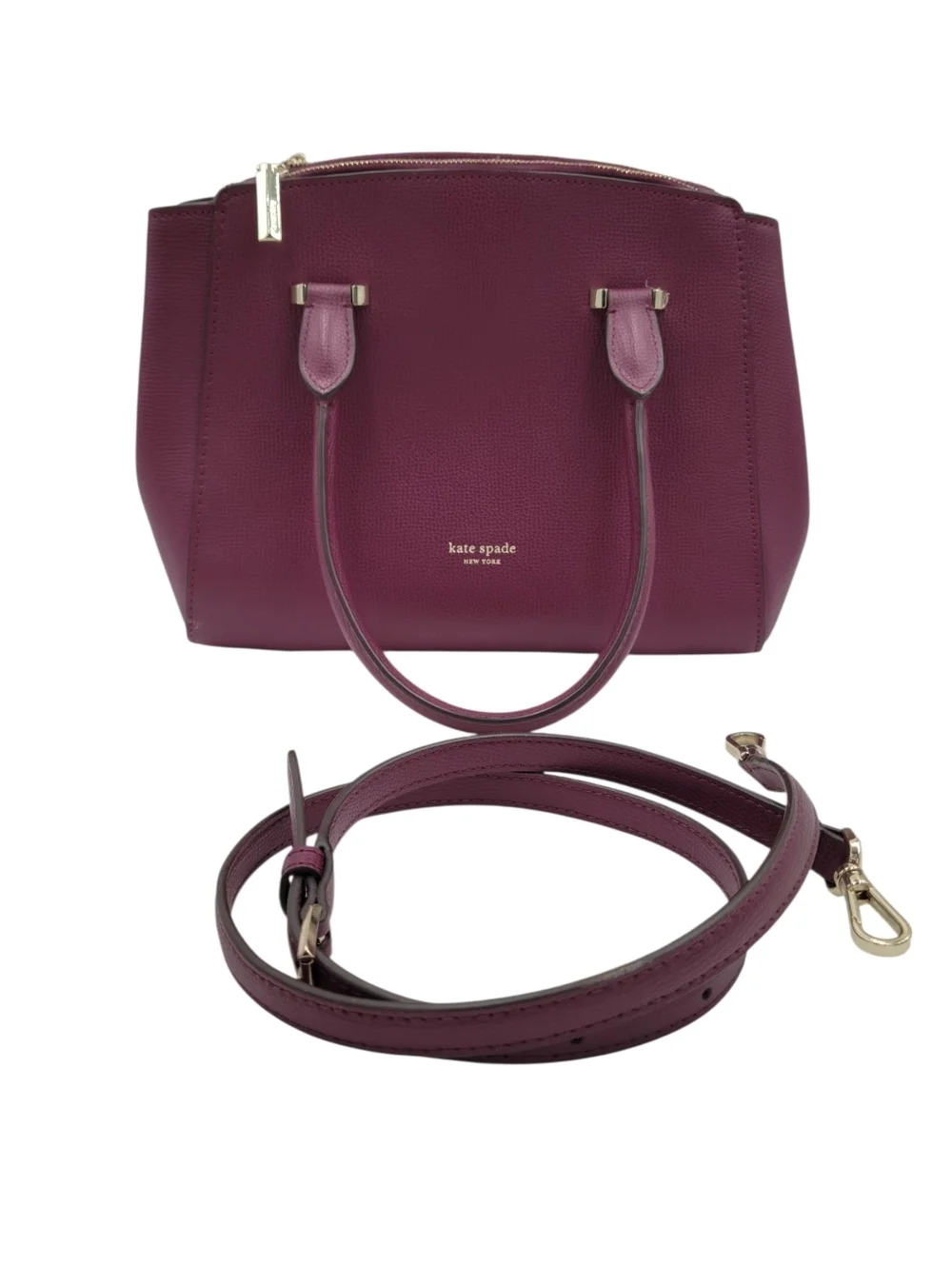 Kate Spade Sydney Small Sachel Handbag Crossbody Adjustable Strap Purple Sangria